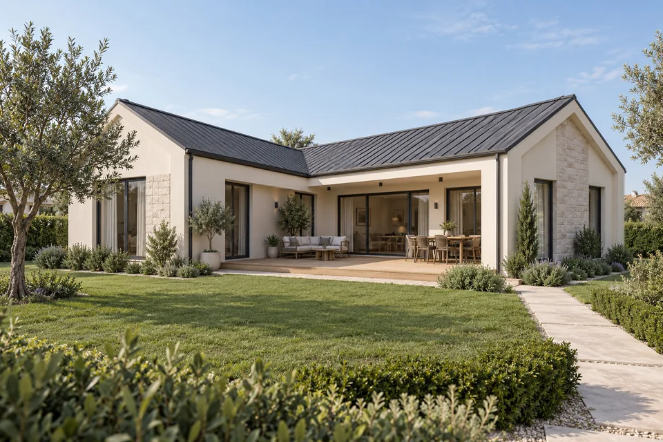 PXL Avlu 120, 3+1, 120 m² tek katlı villa konsept görselleştirmesi